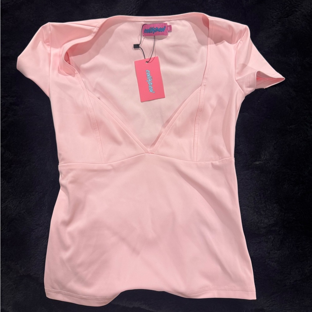 Edikted Pink V-Neck Tank Top